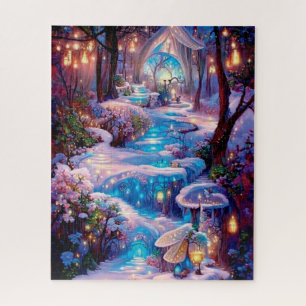 AI gemaakt, Winter Fairy Forest Legpuzzel