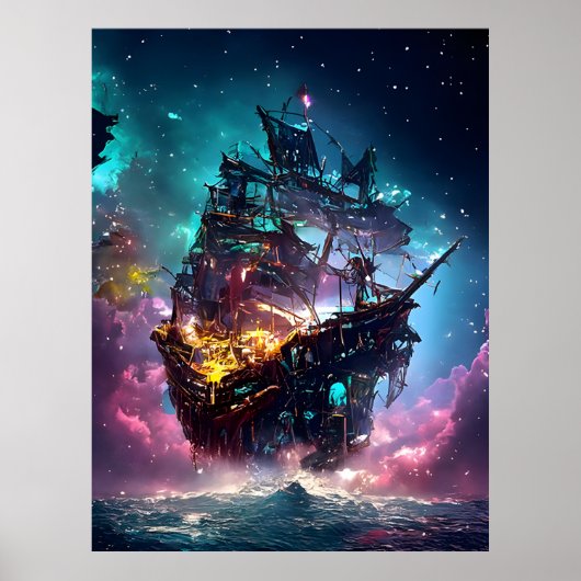 AI Generate Pirate Ship Poster (Voorkant)