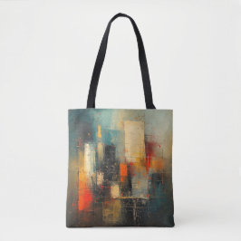 Ai generated abstract and resilient city tote bag