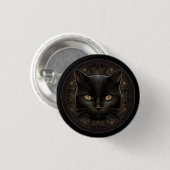 AI Generated Art Gothic Black Cat Pin Button (Voorkant /achterkant)