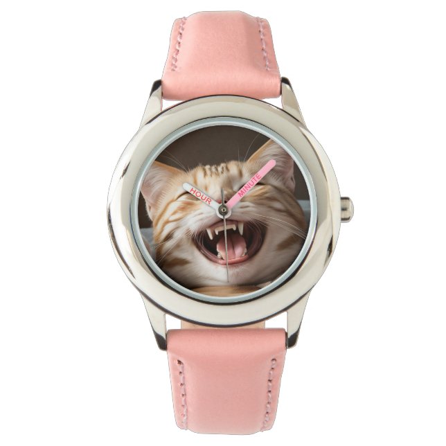 AI-Generated Cat 01 "ROTFL" Horloge (Voorkant)