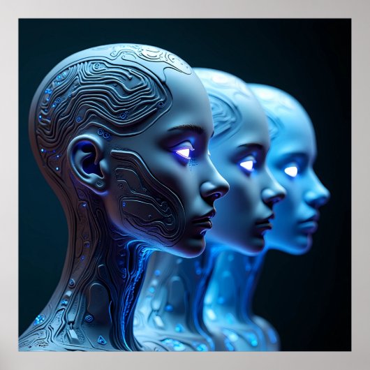 AI-Generated Cyberpunk Art – Bold & Futuristic! N Poster (Voorkant)