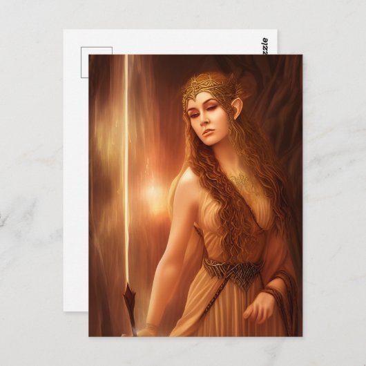 AI Generated Elven Goddess Briefkaart (Voorkant / Achterkant)
