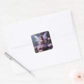 AI Generated Fairy in een tuin van Rozen Vierkante Sticker (Envelop)