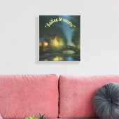 Ai Generated Flow Houses Forest Canvas Print (Insitu (Woonkamer))