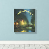 Ai Generated Flow Houses Forest Canvas Print (Insitu (Houten vloer))