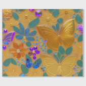 AI Generated - Golden Butterflies Decorative Art Cadeaupapier (Vlak)