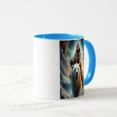 (AI Generated) Jesus op een polair beer 5x7 Mok (Voorkant rechts)