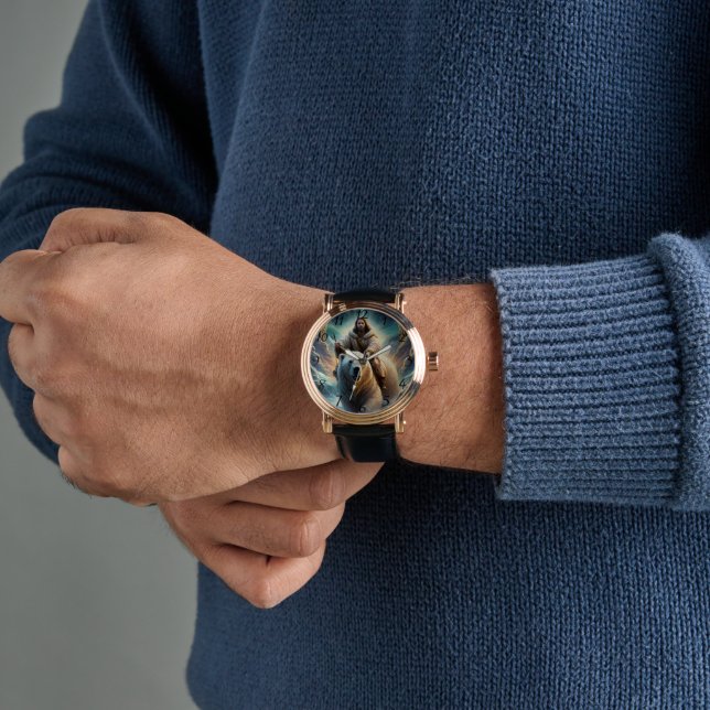 (AI Generated) Jesus op een polair beer Horloge (Pols)