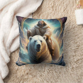 (AI Generated) Jesus op een polair beer Kussen (Deken)