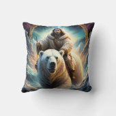 (AI Generated) Jesus op een polair beer Kussen (Achterkant)