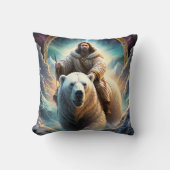 (AI Generated) Jesus op een polair beer Kussen (Voorkant)