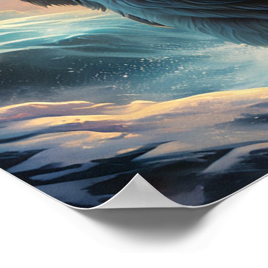 (AI Generated) Jesus op een polair beer Poster (Hoek)