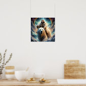 (AI Generated) Jesus op een polair beer Poster (Keuken)