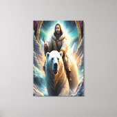 (AI Generated) Jesus op een polair beer Poster Canvas Afdruk (Voorkant)