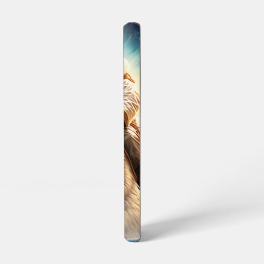 (AI Generated) Jesus op een polair beer Samsung Galaxy Hoesje (Linkerkant)