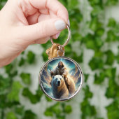 (AI Generated) Jesus op een polair beer Sleutelhanger (Hand)