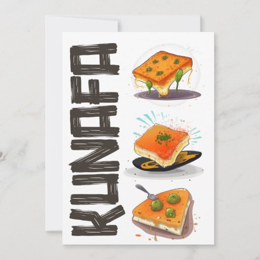 AI Generated Knafeh Kunafa Kunafeh - ك ن ف ة Kaart (Voorkant)