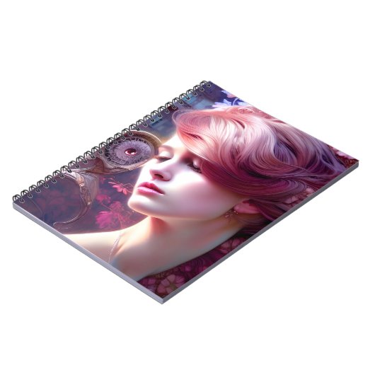  AI Generated Lady Spiral Photo Notitieboek (Linkerzijde)