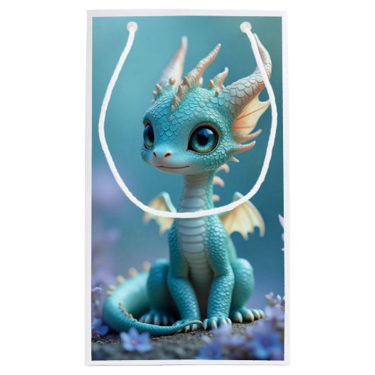 AI-Generated Little Dragon Gift Bag Klein Cadeauzakje (Achterkant)