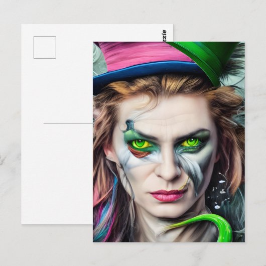 AI Generated Mad Hatter Fantasy Briefkaart (Voorkant / Achterkant)