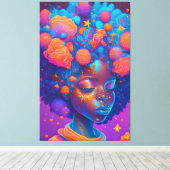 AI Generated Meisje Canvas Afdruk (Insitu (Houten vloer))