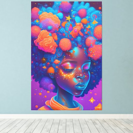 AI Generated Meisje Canvas Afdruk (Insitu (Houten vloer))