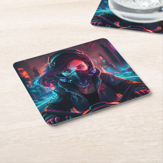 AI generated motorcycle art #1 Kartonnen Onderzetters (Schuin)