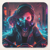 AI generated motorcycle art #1 Kartonnen Onderzetters (Voorkant)