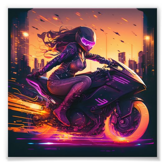 AI generated motorcycle art #3 Foto Afdruk (Voorkant)