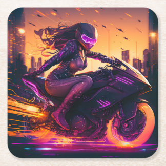 AI generated motorcycle art #3 Kartonnen Onderzetters