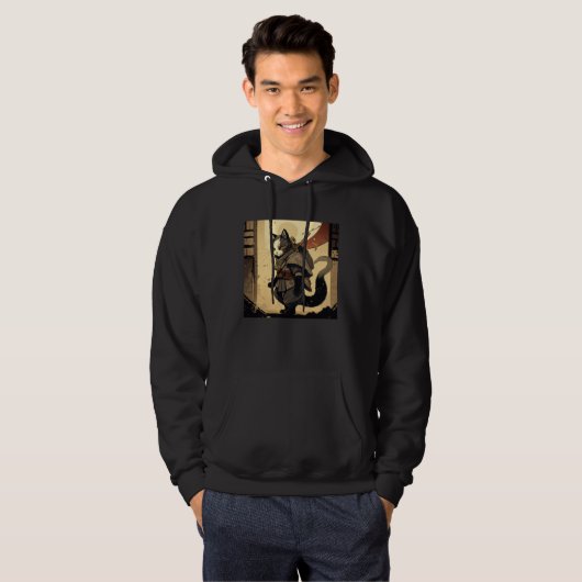 AI Generated Shinobi Cat Hoodie (Voorkant volledig)