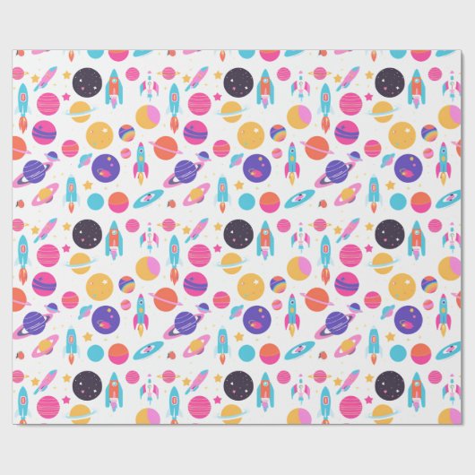 AI Generated Space Pattern Wrapping Paper Cadeaupapier (Vlak)