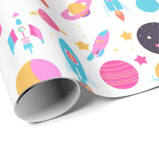 AI Generated Space Pattern Wrapping Paper Cadeaupapier (Rol Hoek)