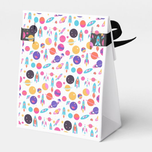 AI Generated Space Patterned Favors Gift Bag Bedankdoosjes (Achterkant)