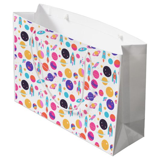 AI Generated Space Patterned Gift Bag Groot Cadeauzakje (Achterkant Gekanteld)