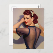 AI Generated  Style Pinup Woman Briefkaart (Voorkant / Achterkant)