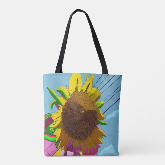 AI Generated Sunflower - All Over Print Canvas tas (Achterkant)