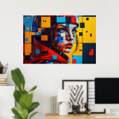 Ai Generated Woman as Modern Art Poster (Thuiskantoor)