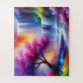 AI Genereerde Abstract Landschap Oversized stukken Legpuzzel (Verticaal)