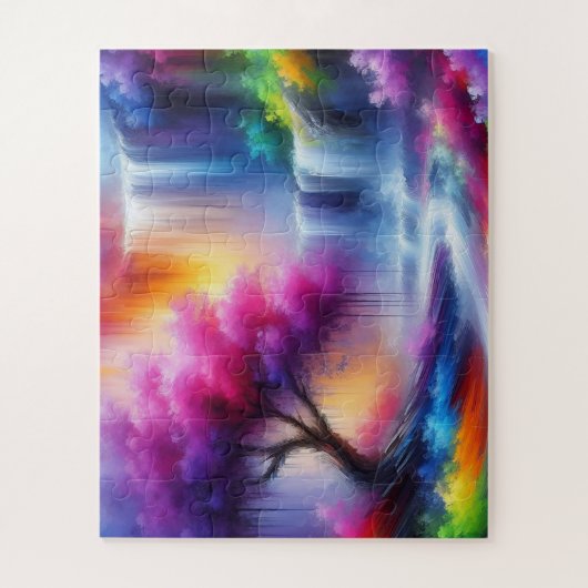 AI Genereerde Abstract Landschap Oversized stukken Legpuzzel (Verticaal)