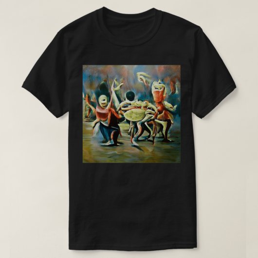 AI genereerde afbeelding Crab mensen dansen olie o T-shirt (Design voorkant)