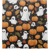 AI genereerde Ghost en Pumpkin Halloween Douchegordijn (Voorkant)