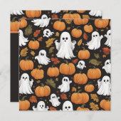 AI genereerde Ghost en Pumpkin Halloween Kaart (Voorkant / Achterkant)