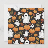 AI genereerde Ghost en Pumpkin Halloween Kaart (Voorkant)