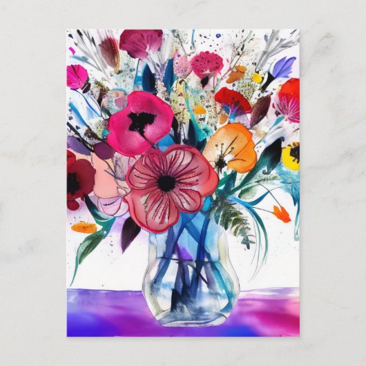 AI genereerde prachtige bloemen Briefkaart (Voorkant)