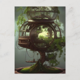 AI genereerde steampunk bonsai Briefkaart