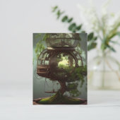 AI genereerde steampunk bonsai Briefkaart (Staand voorkant)