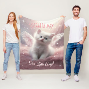 AI Generic Angelic Kitten Fleece Deken