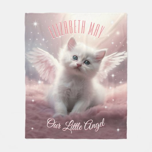 AI Generic Angelic Kitten Fleece Deken (Voorkant)